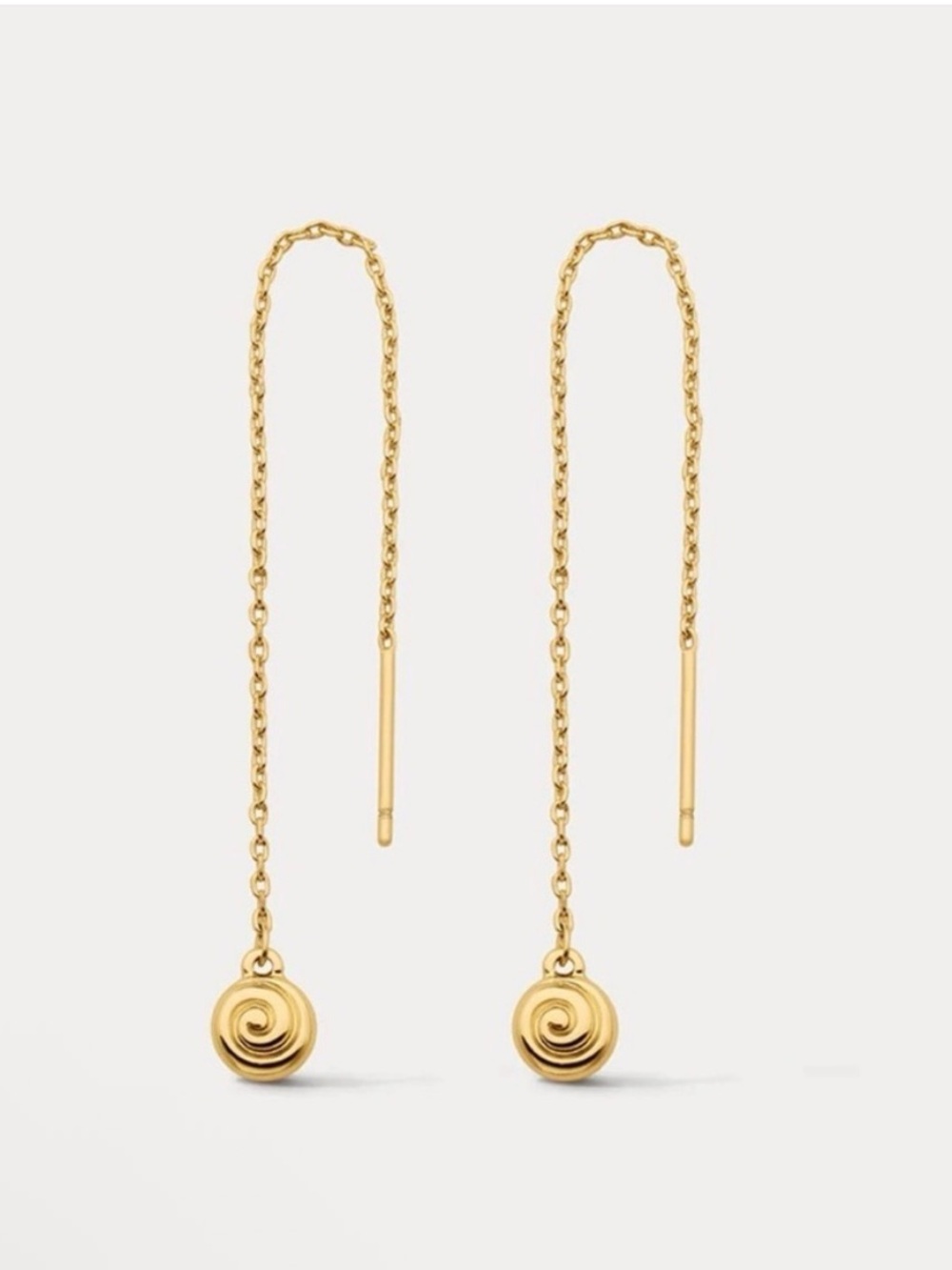 Luv AJ Gold Shell Coil Threader Earrings NWT